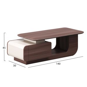Coffee table series President Hm2150 melamine in walnut-beige color 140x60x45cm.
