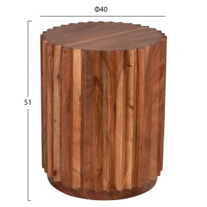 Coffee table Sedge Naturally tropical acacia solid wood in natural color D40x50hcm Hm9696