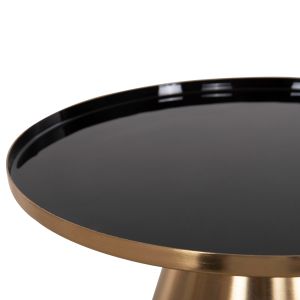 Coffee tables 2 pcs Lorme metal in black enamel and copper base D50xd40 cm Hm9923