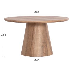 Coffee tables 2pcs set Karan Hm21085 MDF in natural wood color φ80cm &amp;amp;amp; φ45cm
