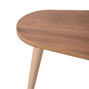Coffee tables 2pcs, Aprilia, 03 melamine in natural and white marble-wooden legs in natural 94x47x47.5hcm Hm18179