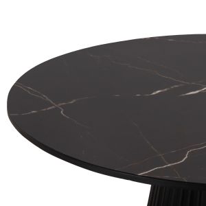 Coffee tables 2pcs, metal bases metal X ceramic top-black D56xd43 Cm Hm9926