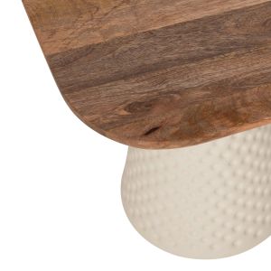 Coffee tables 2 pcs Golfer μ9924 mango solid wood ivory metal base-square