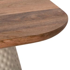 Coffee tables 2 pcs Golfer μ9924 mango solid wood ivory metal base-square
