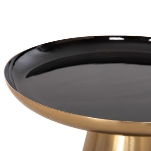 Coffee tables 2 pcs. Oluf top black enamel lacquer and base in black and gold D50xd41cm Hm9922