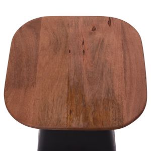 Coffee tables 2 pcs. Vaiola Hm9998 solid mango wood top-black metal base 40x40 50x50 cm.