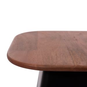 Coffee tables 2 pcs. Vaiola Hm9998 solid mango wood top-black metal base 40x40 50x50 cm.