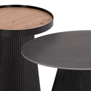 Coffee tables 2pcs. set Duncan Hm21081 MDF and ceramic top Φ80cm &amp;amp;amp; Φ45cm