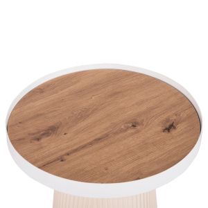 Coffee tables 2pcs. set Duncan Hm21082 Mdf in cream white and ceramic top Φ80cm &amp;amp;amp; Φ45cm