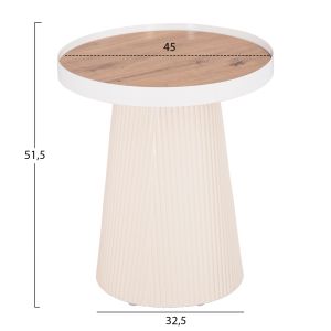 Coffee tables 2pcs. set Duncan Hm21082 Mdf in cream white and ceramic top Φ80cm &amp;amp;amp; Φ45cm