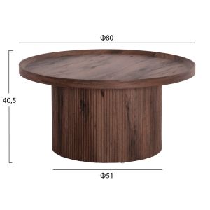 Coffee tables 2 pcs. set Margon Hm21084 Mdf in dark brown color Φ80cm Φ45cm