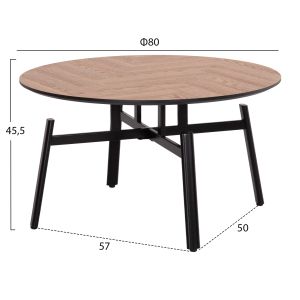 Coffee tables 2 pcs. set Norton Hm21088 Mdf-metal Φ80cm Φ45cm