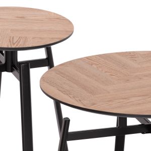 Coffee tables 2 pcs. set Norton Hm21088 Mdf-metal Φ80cm Φ45cm