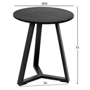 Coffee tables 2pcs. set Rocket Hm21090 Mdf in black marble color Φ80cm &amp;amp;amp; Φ45cm