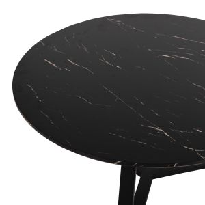 Coffee tables 2pcs. set Rocket Hm21090 Mdf in black marble color Φ80cm &amp;amp;amp; Φ45cm