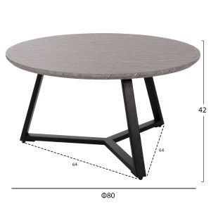 Coffee tables 2pcs. set Rocket Hm21090.01 Mdf in gray marble color Φ80cm &amp;amp;amp; Φ45cm