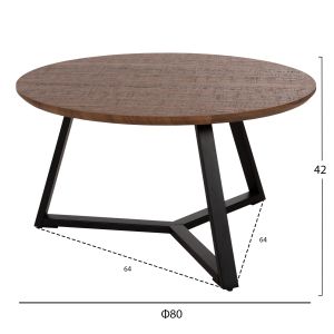 Coffee tables 2pcs. set Rocket Hm21090.02 Mdf in walnut color Φ80cm &amp;amp;amp; Φ45cm