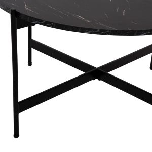 Coffee tables 2 pcs. set Ronda Hm21089 Mdf in black marble color Φ80cm Φ50cm