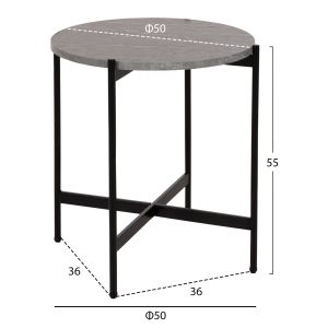 Coffee tables 2 pcs. set Ronda Hm21089.01 Mdf in gray marble color Φ80cm Φ50cm