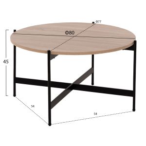 Coffee tables 2 pcs. set Ronda Hm21089.02 Mdf in Sonama color Φ80cm Φ50cm