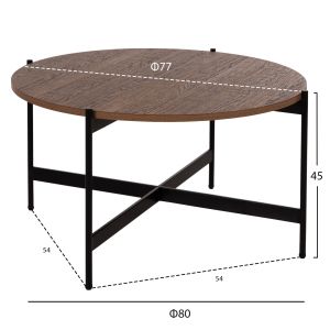 Coffee tables 2 pcs. set Ronda Hm21089.03 Mdf in walnut color Φ80cm Φ50cm