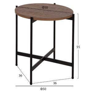 Coffee tables 2 pcs. set Ronda Hm21089.03 Mdf in walnut color Φ80cm Φ50cm