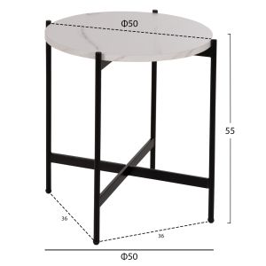 Coffee tables 2 pcs. set Ronda Hm21089.04 Mdf in white marble color Φ80cm Φ50cm