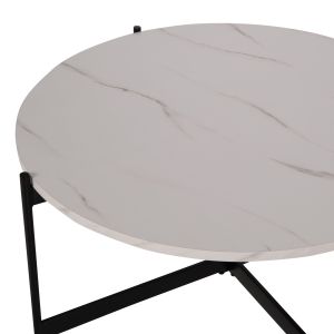 Coffee tables 2 pcs. set Ronda Hm21089.04 Mdf in white marble color Φ80cm Φ50cm