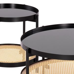 Coffee tables 2pcs. set Seitz Hm21086 metal-synthetic rattan Φ80cm &amp;amp;amp; Φ50cm
