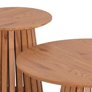 Coffee tables 2 pcs. set Talbert Hm21083 Mdf in natural wood color Φ80cmφ45cm