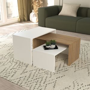 Coffee tables 3 pcs. set Bentil Hm9444.11 melamine in sonama-white 65x35x45hcm.