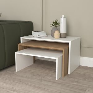 Coffee tables 3 pcs. set Bentil Hm9444.11 melamine in sonama-white 65x35x45hcm.