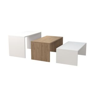 Coffee tables 3 pcs. set Bentil Hm9444.11 melamine in sonama-white 65x35x45hcm.