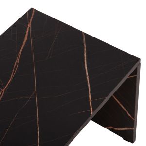 Coffee tables 3 pcs. set Bentil Hm9444.12 melamine in walnut-black marble 65x35x45hcm.