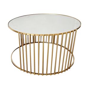 Coffee tables Boroni Gold 2 pieces 80x80x45 / 62x60x40