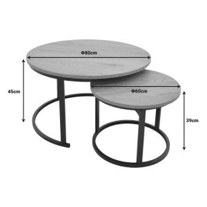 Revelon coffee table set of 2 Revelon coffee tables in oak color