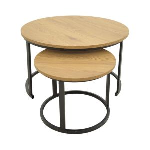 Revelon coffee table set of 2 Revelon coffee tables in oak color