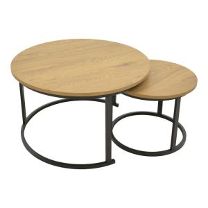 Revelon coffee table set of 2 Revelon coffee tables in oak color