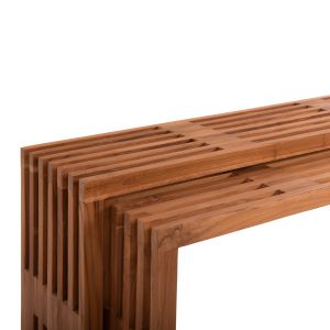Coffee tables set of 2 pieces Nya Hm9828 made of solid teak wood in natural color 110x30x46hcm