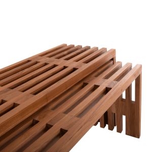 Coffee tables set of 2 pieces Nya Hm9828 made of solid teak wood in natural color 110x30x46hcm