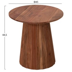 Coffee tables set of 2 Groot Hm11945 made of solid acacia in natural color D80/d45cm