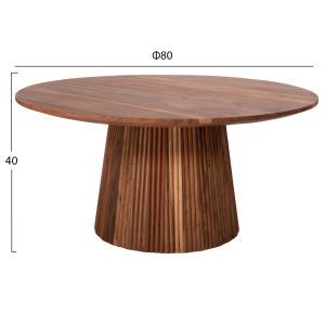 Coffee tables set of 2 Groot Hm11945 made of solid acacia in natural color D80/d45cm