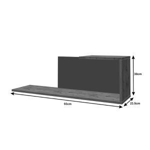 Poelfy living room set in dark gray-oak color 170x37.5x42cm