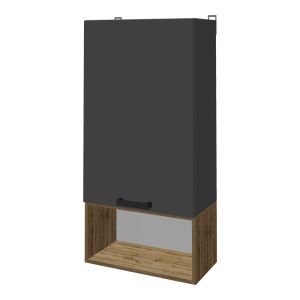 Poelfy living room set in dark gray-oak color 170x37.5x42cm