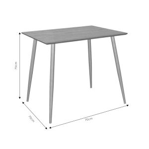 Julita-Cuba dining table set of 5 Pp-mdf color black-sonoma 70x70x75cm