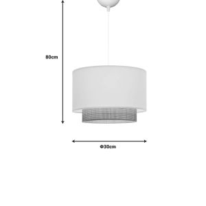 Newbay textile colored lamp in white and natural color D30x80cm