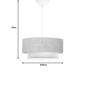 Colored lamp Sombre textile in gray and cream color D30x70cm
