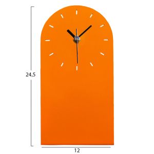 Table clock metal in orange color 12x24.5cm Hm4339.01