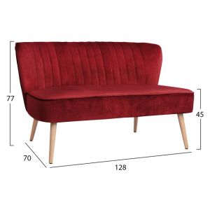 Red two-seater sofa Andy Hm8401,06