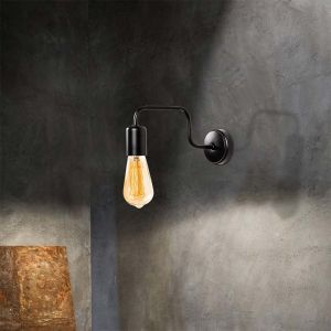 Black metal wall lamp